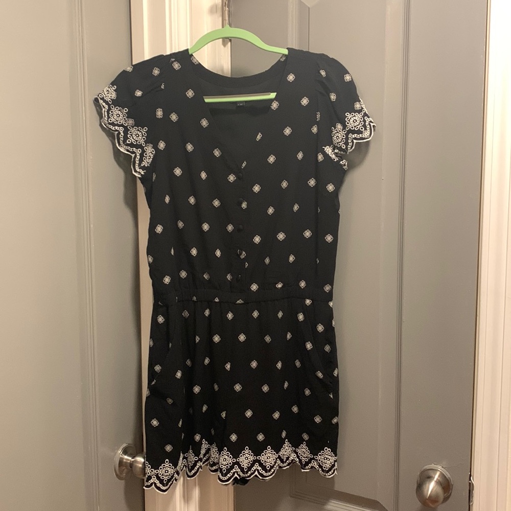 Loft Black and Cream Romper